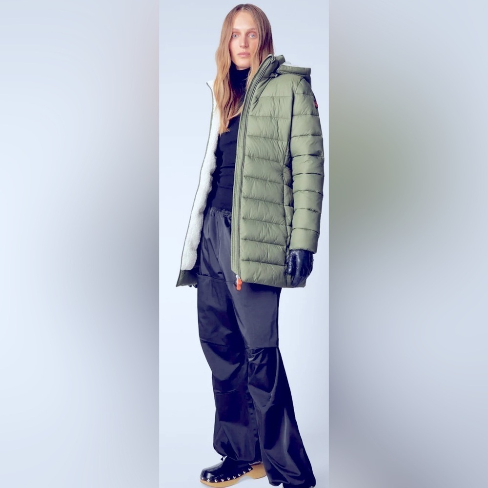 JOANNE PUFFER COAT WITH FAUX FUR LINING & DETACHABLE HOOD